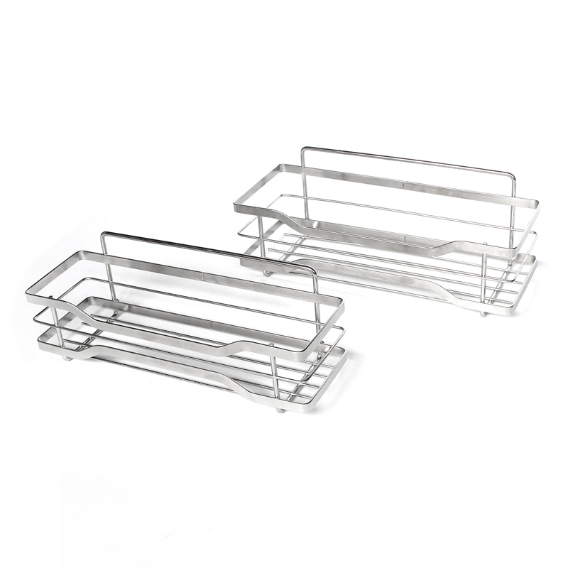 2 Pack Silver Adhesive Shower Organizer