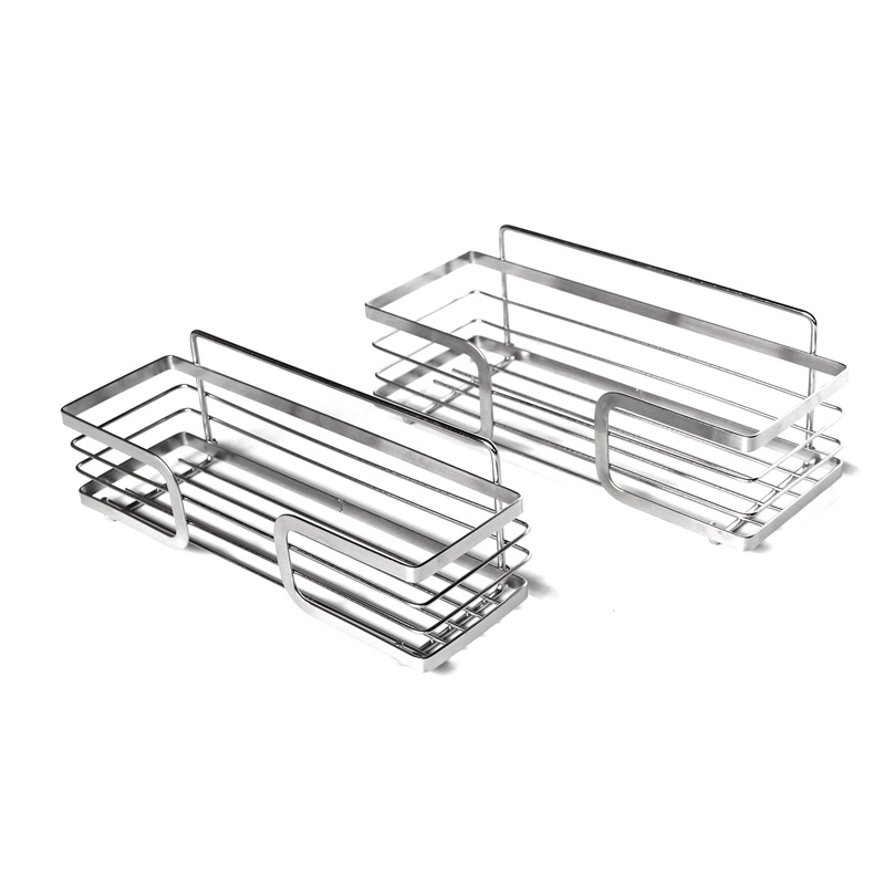 2 Pack Silver Adhesive Shower Organizer No Drilling